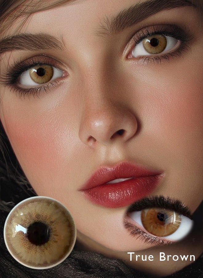كَاتْشُو لُوك عدسات كاتشو لوك البنية الملونة قطرها 14.2 مم – عدسات لاصقة لينة سنوية ذات مظهر طبيعي للمكياج - Image 1